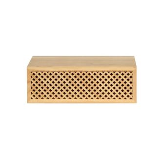 Naan Furniture Mesita de noche flotante de pino macizo natural 45 cm Sin barnizar