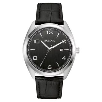 Bulova Classic Quartz Black Dial Mens Watch 96B453