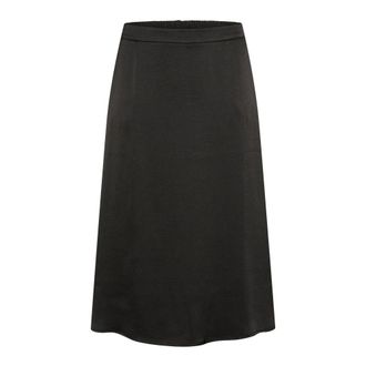 Kaffe Curve Black Deep Elastic Waist Skirt - female - Kaffe Curve - Midi Skirts - Black - 2XL - Skirts