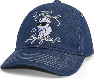 Karl Lagerfeld Admiral Choupette Denim Baseball Cap at Nordstrom Rack