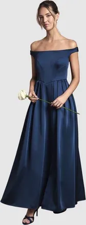 Coast Bandeau Off-Shoulder Maxi Dress in Navy at Nordstrom, Size 10