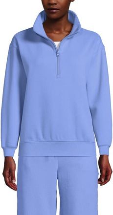 Lands End Serious Sweats Relaxed Quarter Zip Pullover Sweatshirt in Clear Blue Sky at Nordstrom, Size X-Large