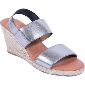 Andr&eacute; Assous Allison Wedge Sandal in Pewter at Nordstrom, Size 10