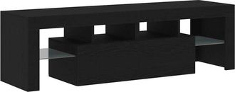 vidaXL Vidaxl - Mueble de tv con luces led roble negro 140x36,5x40 cm