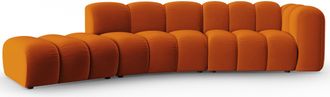 MICADONI 5-Sitzer Design Modulsofa Lupine mit Ottomane links - Samtbezug