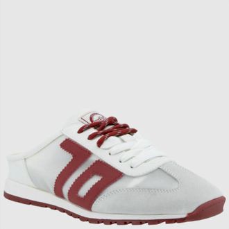 Back70 Womens Venice Backless Sneakers In White Scarlet