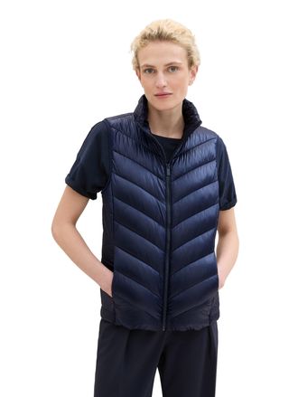 Tom Tailor Steppweste TOM TAILOR, Damen, Gr. M (38), blau (sky captain blau), Steppware, Obermaterial: 100% Polyamid. Futter: 100% Polyester, unifarben, regular 