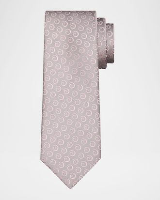 Charvet Men & apos;s Swirl Pattern Jacquard Silk Tie