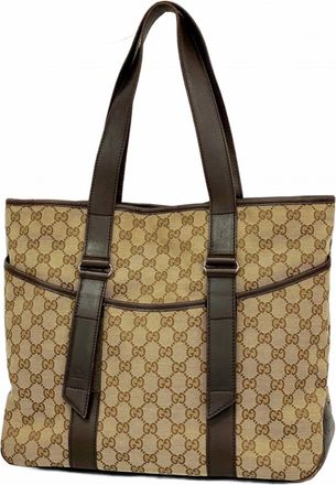 Gucci Brown Canvas Tote Bag (Pre-Owned)