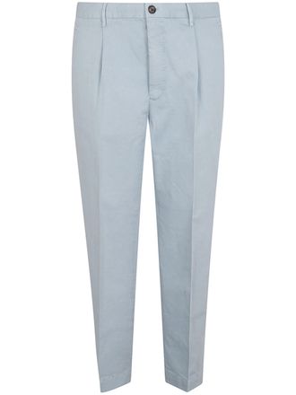 Incotex Blue Tailored Flat Front Trousers