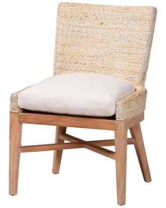 Baxton Studio Ridley Seagrass Dining Chair With Mahogany Wood Frame