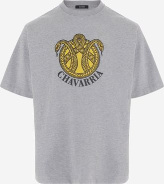 Willy Chavarria Camiseta de algod&oacute;n con escudo de serpiente Willy Chavarria