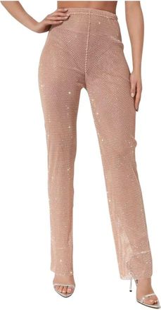 Santa Brands Flared Mesh Pants - Dames - Straight fit broeken - Roze - Xs/S - Polyester - Broeken