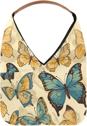 Generic Butterfly Reusable Lightweight Grocery Bags - Foldable Into Compact Pouch, Washable & Sturdy, Multipurpose for Shopping and Travel