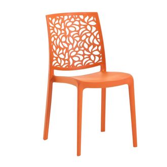 Siediti Fuori e Dentro Conjunto de 6 sillas de resina para interior o exterior naranja