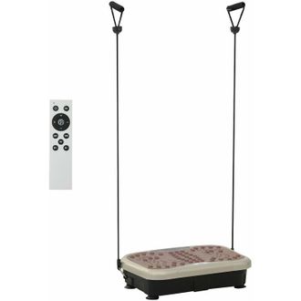 HOMCOM Homcom Placa De Vibraci&oacute;n Plataforma Vibratoria Con 2 Bandas El&aacute;sticas 200w Control Remoto 99 Velocidades Carga 120 Kg Pantalla Led 54x33x14 Cm