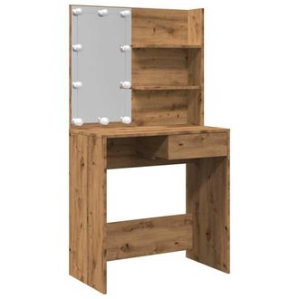vidaXL Tocador Con Luces Led Roble Artisan 74,5x40x141 Cm Vidaxl