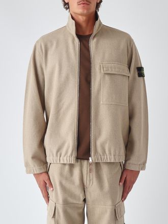 Stone Island Bomber in misto lana con logo Compass e vestibilit&agrave; relaxed