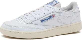 Reebok Club C 85 Vintage Tennis Sneakers for Men, White/Chalk/Vector Blue, 10 UK