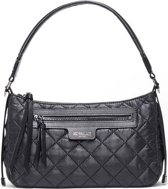 MZ Wallace Small Park Quilted Nylon Shoulder Bag in Black at Nordstrom