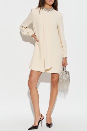 Valentino Garavani Silk Dress, Womens, Cream