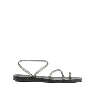 Ancient Greek Sandals Flat Sandals, female, Black, Size: 11 US Single Toe Strap Sandal