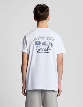 Lyle & Scott Lyle And Scott Mens Back Print Graphic T-Shirt - White - Size: 10/11 y