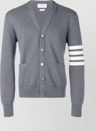 Thom Browne ribbed v-neck cotton cardigan