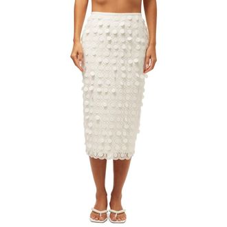 Trina Turk Dita 2 Embroidered Midi Skirt in Whitewash at Nordstrom, Size 8