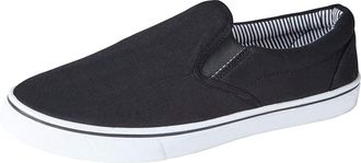Generic Mens Slip on Canvas Summer Shoes (11, Black)