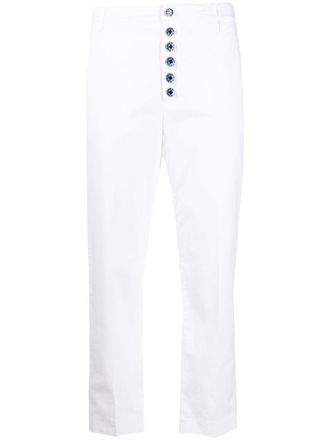 Dondup button-down straight-leg trousers - White