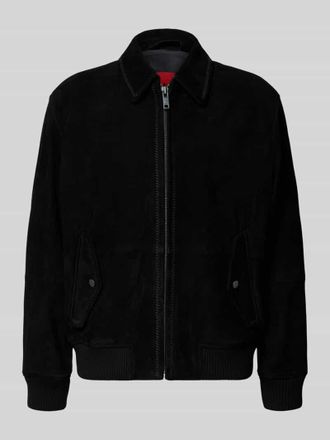HUGO BOSS Super Slim Fit Lederjacke aus Ziegenleder Modell Lemai in Black, Gr&ouml;&szlig;e XXL