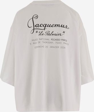 Jacquemus Womens T-Shirt Le Palmier Cotton-Blend White T-Shirts & Jerseys