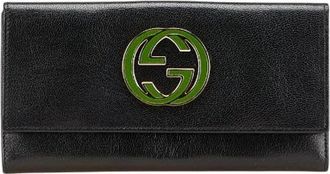 Gucci Pre-owned Wallets, female, Black, Size: ONE SIZE Pre-owned Leather Wallet