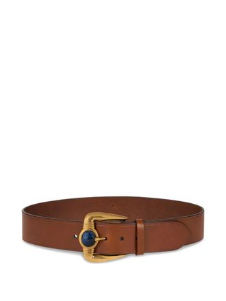 Etro stone-buckle leather belt - Brown