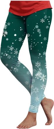 Generic Womens Christmas Costume Leggings Workout Running Tights Yoga Pants Elasticity Skinny Printed Stretchy Pants Xmas Christmas Costume Leggings Fitness R