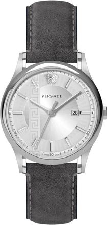 Versace Aiakos Swiss Made Horloge met Greca Patroon - Heren - Horloges - Grijs - ONE Size - Accessoires