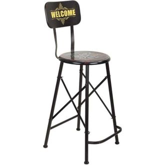 Wanderlust Deco Wanderlust Deco - Taburete Alto De Metal Negro 46x40x100h Cn