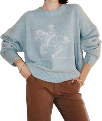 Bailey Rose Cowboy Sweater In Blue