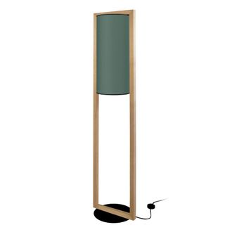 Tosel L&aacute;mpara de pie madera oscuro y verde