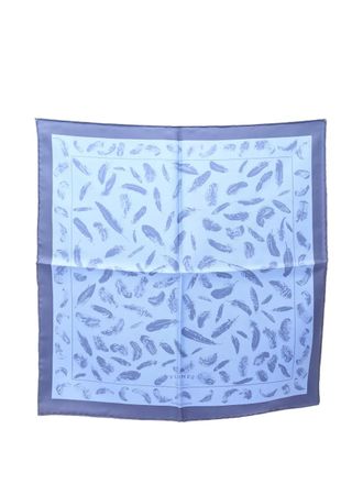 Herm&egrave;s Foulard Plumes in seta anni 2010 - Blu
