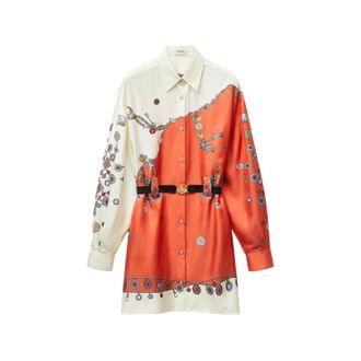 Versace Printed Silk Twill Mini Dress