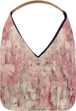 Generic Pink Vintage Mottled Pattern Reusable Lightweight Grocery Bags - Foldable Into Compact Pouch, Washable & Sturdy, Multipurpose for Shopping and Travel