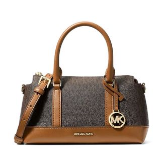 Michael Kors Handbags, female, Brown, Size: ONE SIZE Andie Small Signature Logo Satchel