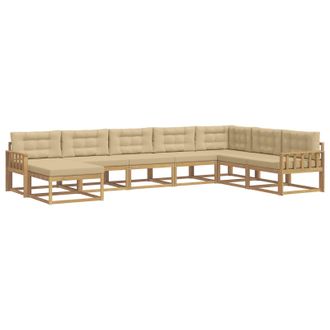 vidaXL Conjunto De Sof&aacute;s De Exterior 8 Pcs Y Beige Vidaxl