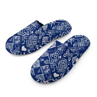 Generic Traditional Geometric Ethnic Mens House Slippers Slip Indoor Slipper On Shoes Warm Outdoor