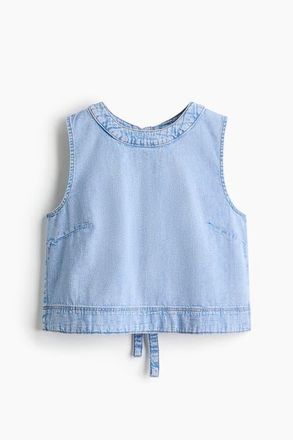 H&M Open-back Denim Top in Light Denim Blue at Nordstrom, Size Xx-Large