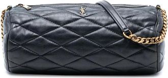 Saint Laurent Pre-owned Shoulder Bags, female, Black, Size: ONE SIZE Pre-owned Vintage Quilted Leather Shoulder Bag