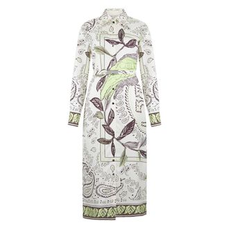 Tory Burch Tory Burch, Shirt Dresses, female, Multicolor, Size: 2XS Silk Midi Dress