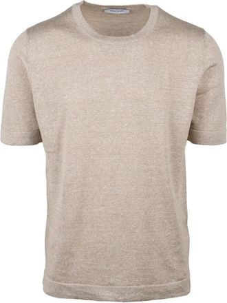 Gran Sasso T-shirt in Maglia - Heren - Ronde hals truien - Beige - S - Katoen - Truien & Vesten